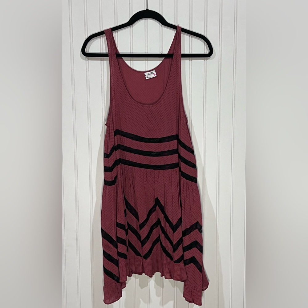 Free People Sleeveless Tunic Top - Rust/Black